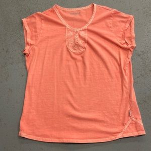 Woolrich Orange Short Sleeve Shirt Large